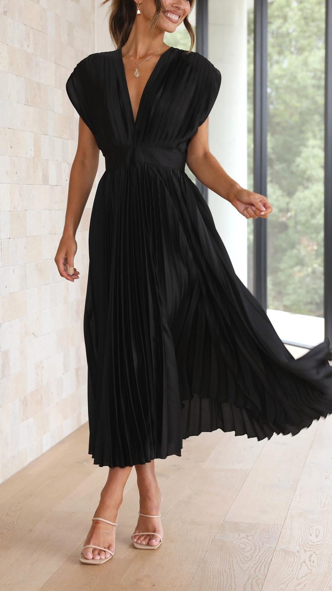 Heather | Women's Pleated Maxi Dress - image 17