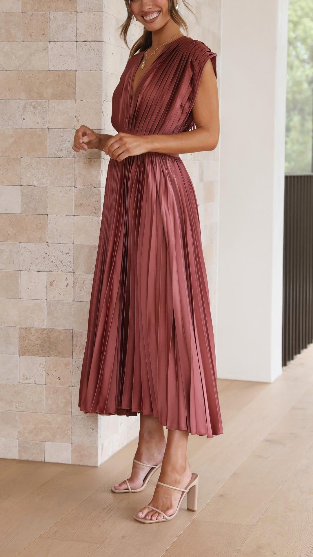 Heather | Women's Pleated Maxi Dress - image 5