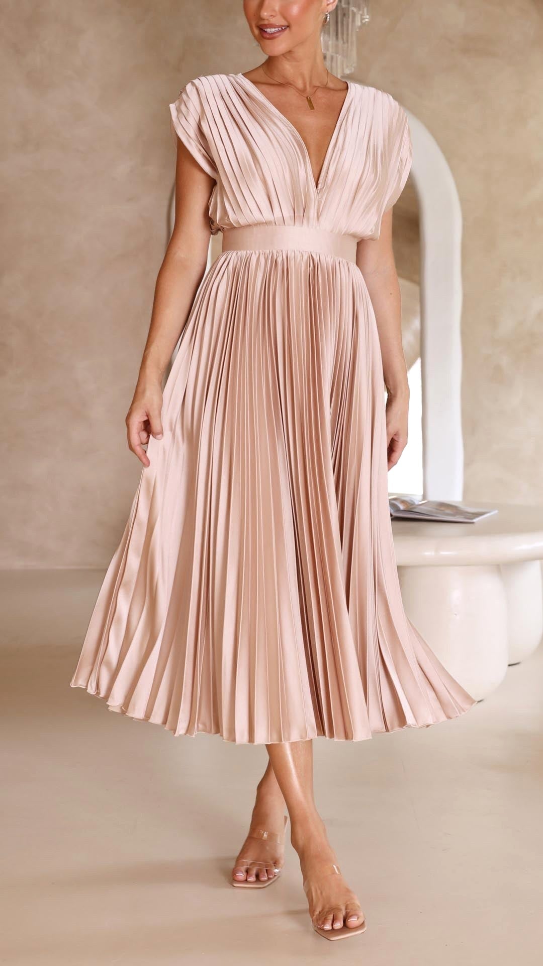 Heather | Women's Pleated Maxi Dress - image 7