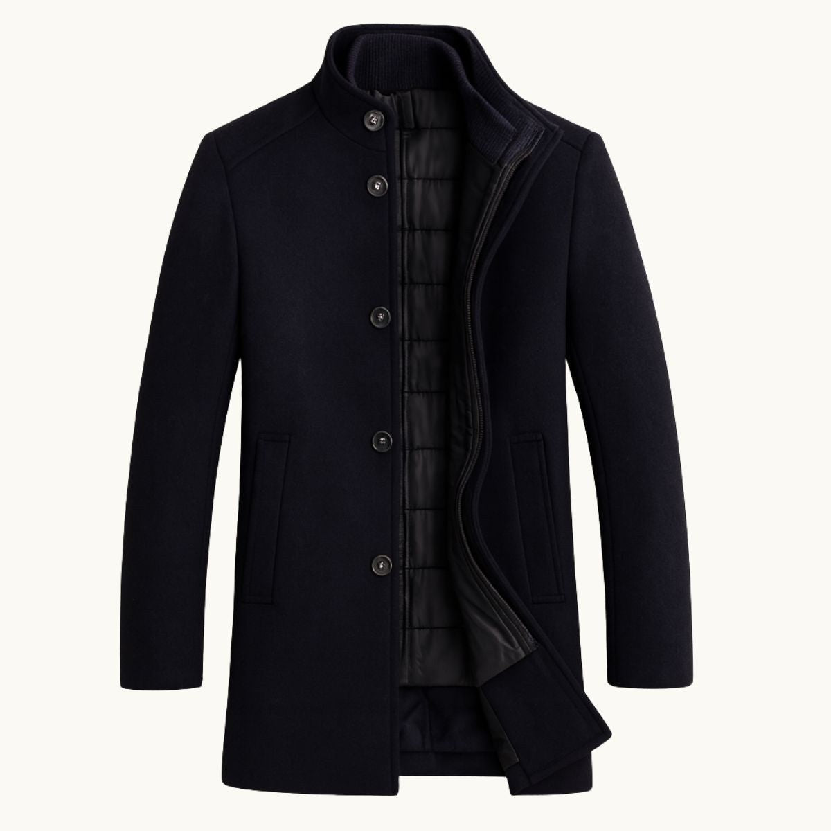 Hudson | Men's Premium Wool Overcoat, Tailored Winter Coat | The Dress Cellar