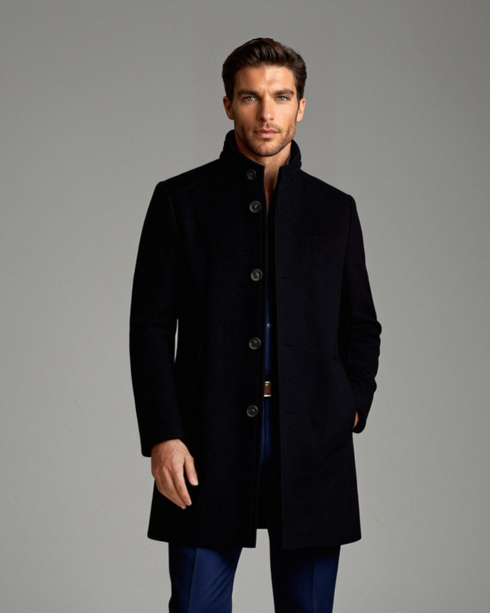 Hudson | Men's Premium Wool Overcoat, Tailored Winter Coat | The Dress Cellar