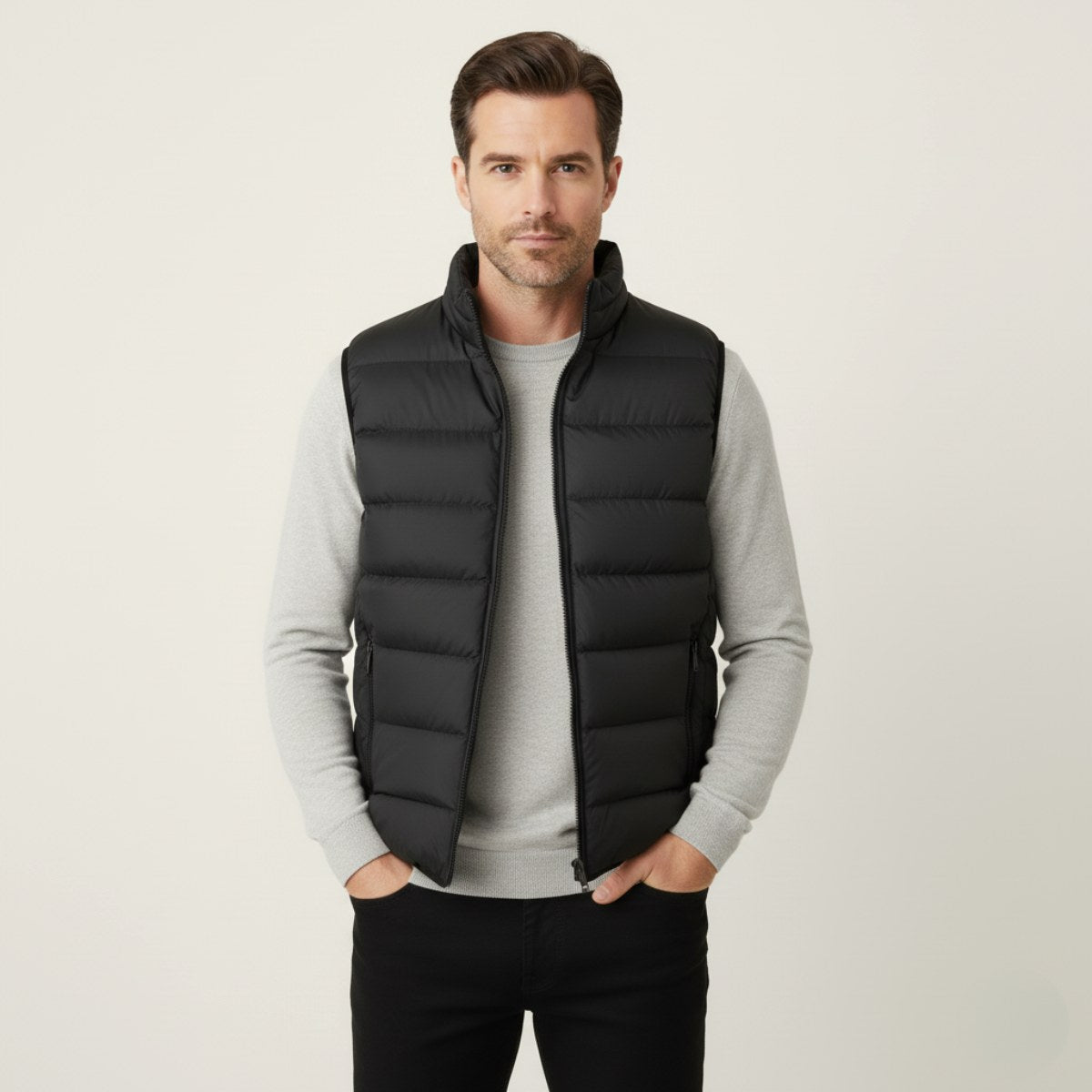 Hunter | Men's Quilted Puffer Gilet, Sleeveless Layering Gilet | The Dress Cellar