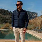 Hunter | Men's Quilted Puffer Gilet, Sleeveless Layering Gilet | The Dress Cellar