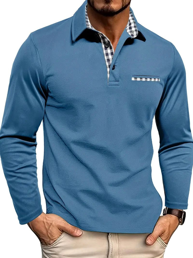 Ian | Men's Long-Sleeve Polo Shirt, Lightweight Everyday Polo | The Dress Cellar