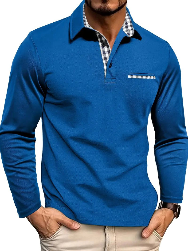 Ian | Men's Long-Sleeve Polo Shirt, Lightweight Everyday Polo | The Dress Cellar
