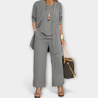 Iliana | Women's Sophisticated Three-Piece Set - Brown