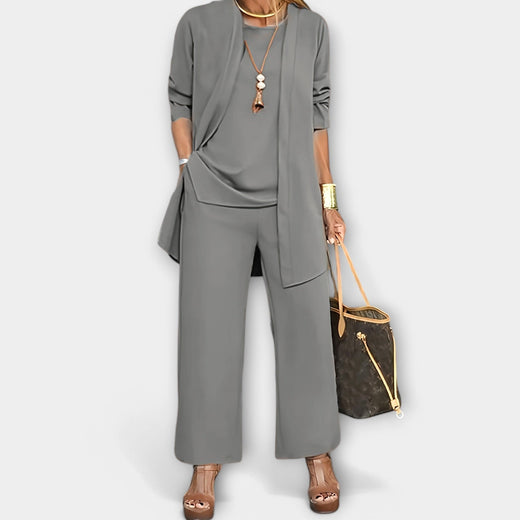 Iliana | Women's Sophisticated Three-Piece Set - Brown