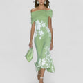 Isabella | Women's Elegant Midi Dress - Green