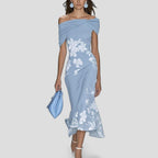 Isabella | Women's Elegant Midi Dress - Blue