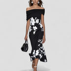 Isabella | Women's Elegant Midi Dress - Black