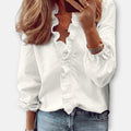 Isadora | Women's Ruffled Summer Blouse - White