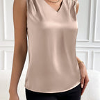 Peyton | Women's Sleeveless Top with V-Neckline, Elegant Vest Top | The Dress Cellar