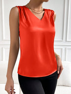 Peyton | Women's Sleeveless Top with V-Neckline, Elegant Vest Top | The Dress Cellar