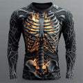 Jackson | Men's Long-Sleeve Skeleton Flame Shirt, Halloween Graphic Tee | The Dress Cellar | Black 1