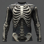 Jackson | Men's Long-Sleeve Skeleton Flame Shirt, Halloween Graphic Tee | The Dress Cellar | Black 3