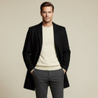 Jackson | Men's Wool Blend Tailored Coat, Longline Autumn Coat | The Dress Cellar