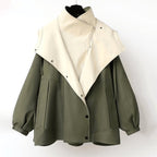 Jacqueline | Women's Oversized Layered Jacket, Practical Autumn Jacket | The Dress Cellar | Black