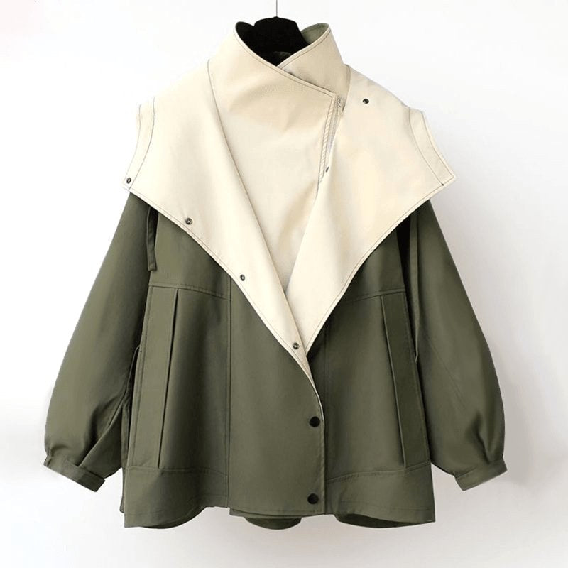 Jacqueline | Women's Oversized Layered Jacket, Practical Autumn Jacket | The Dress Cellar | Black