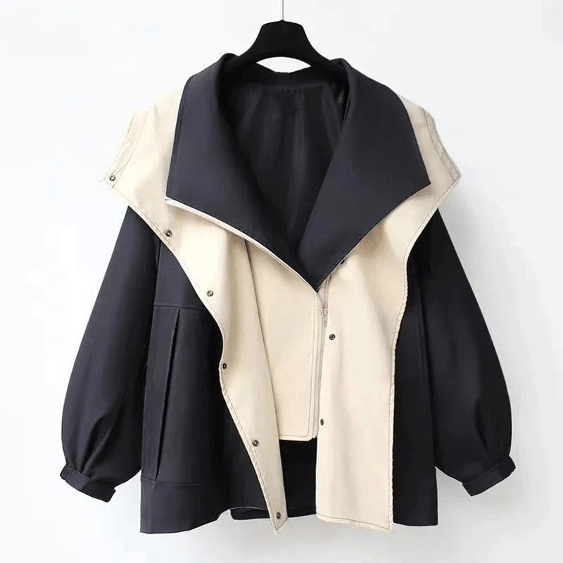 Jacqueline | Women's Oversized Layered Jacket, Practical Autumn Jacket | The Dress Cellar