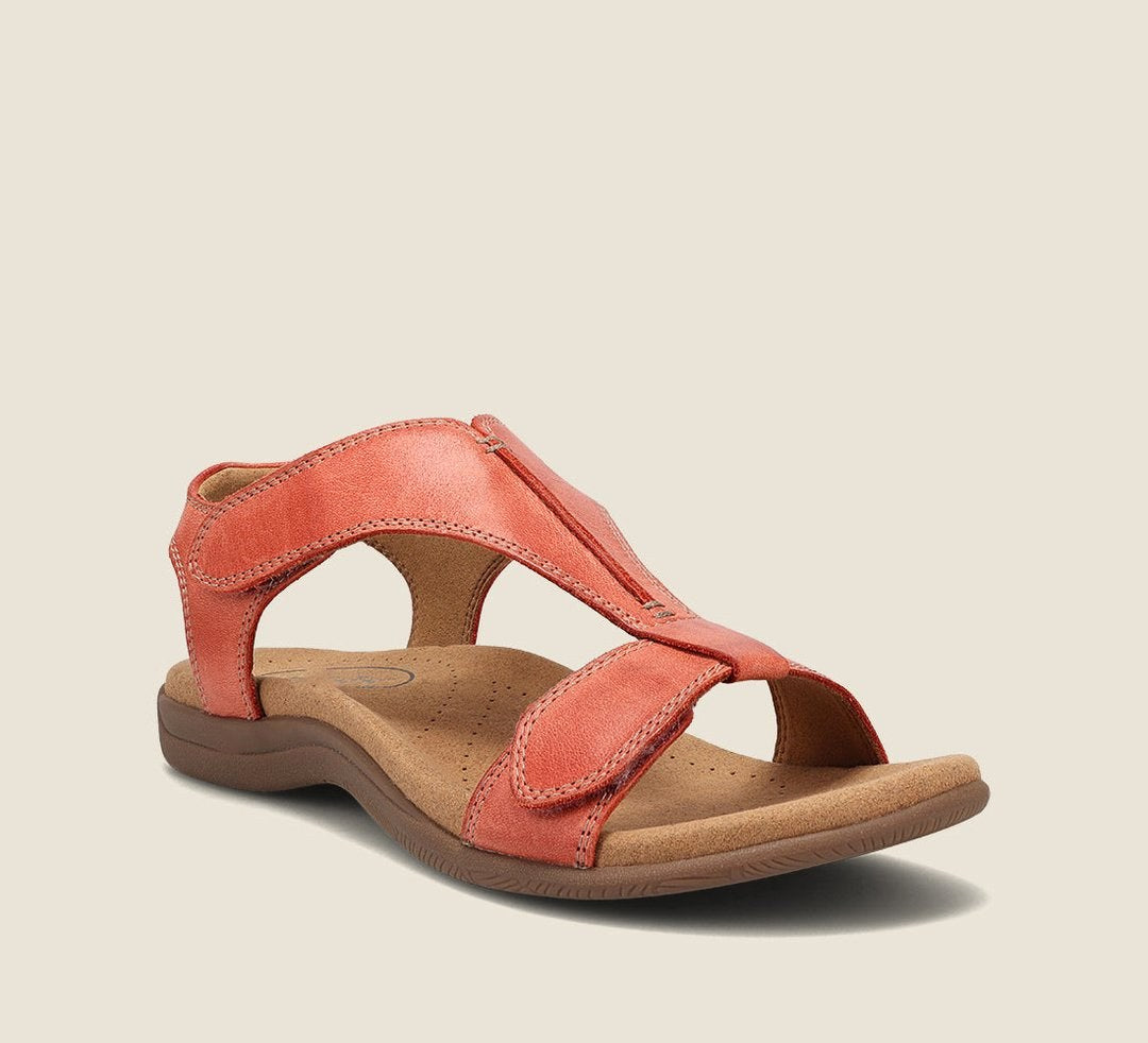 Jade | Orthopedic Vegan Leather Sandals - Orange