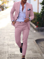 Jacob | Men's Slim-Fit Two-Piece Linen Suit – Elegant Suit | The Dress Cellar
