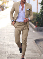 Jacob | Men's Slim-Fit Two-Piece Linen Suit – Elegant Suit | The Dress Cellar