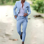 Jacob | Men's Slim-Fit Two-Piece Linen Suit – Elegant Suit | The Dress Cellar