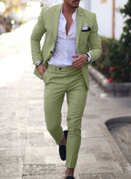 Jacob | Men's Slim-Fit Two-Piece Linen Suit – Elegant Suit | The Dress Cellar