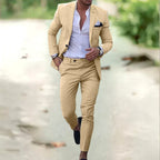 Jacob | Men's Slim-Fit Two-Piece Linen Suit – Elegant Suit | The Dress Cellar