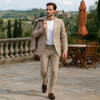 Jacob | Men's Slim-Fit Two-Piece Linen Suit – Elegant Suit | The Dress Cellar