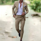 Jacob | Men's Slim-Fit Two-Piece Linen Suit – Elegant Suit | The Dress Cellar