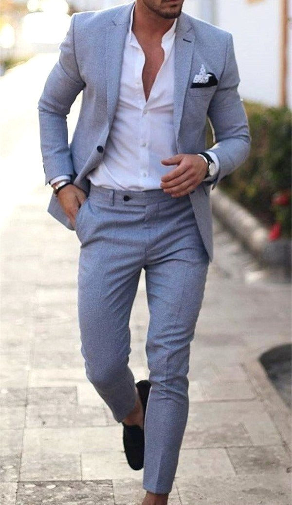 Jacob | Men's Slim-Fit Two-Piece Linen Suit – Elegant Suit | The Dress Cellar