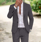 Jacob | Men's Slim-Fit Two-Piece Linen Suit – Elegant Suit | The Dress Cellar