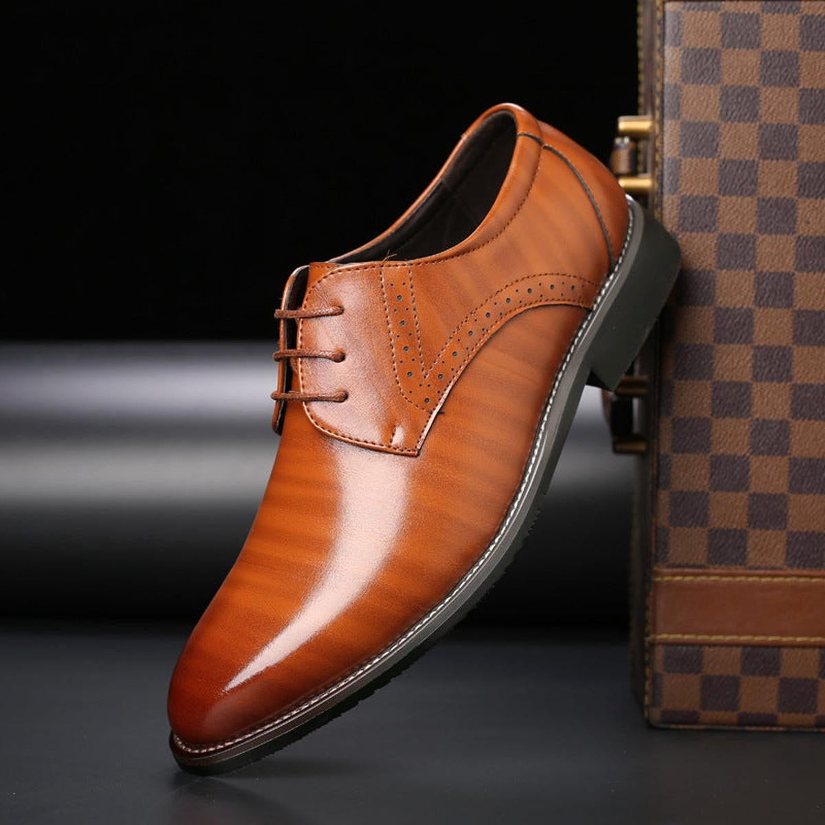 Jerry | Men's Classic Lace-Up Leather Shoes, Formal Oxford Shoes | The Dress Cellar