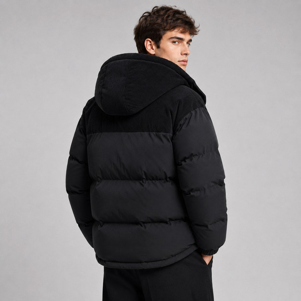 Jared | Men's Oversized Padded Puffer Jacket, Hooded Winter Coat | The Dress Cellar | Khaki
