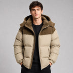 Jared | Men's Oversized Padded Puffer Jacket, Hooded Winter Coat | The Dress Cellar | Sky Blue