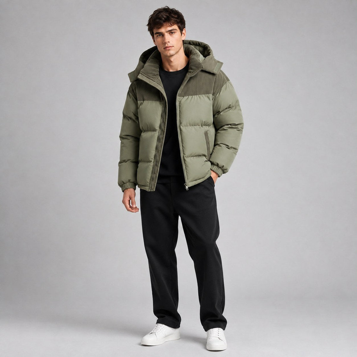 Jared | Men's Oversized Padded Puffer Jacket, Hooded Winter Coat | The Dress Cellar