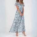 Jasmine | Women's Elegant V-Neck Midi Dress - Pink