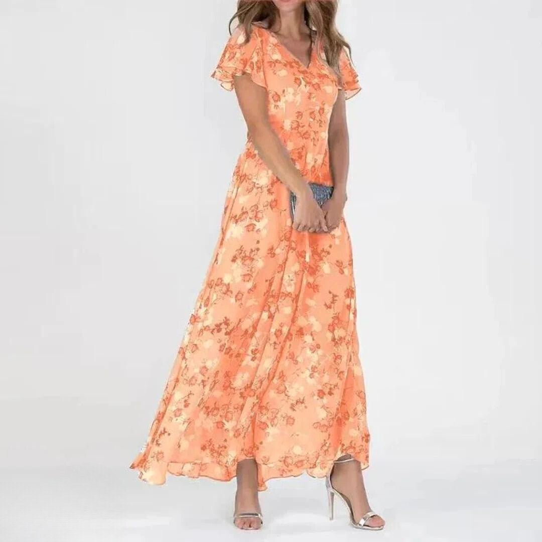 Jasmine | Women's Elegant V-Neck Midi Dress - image 5