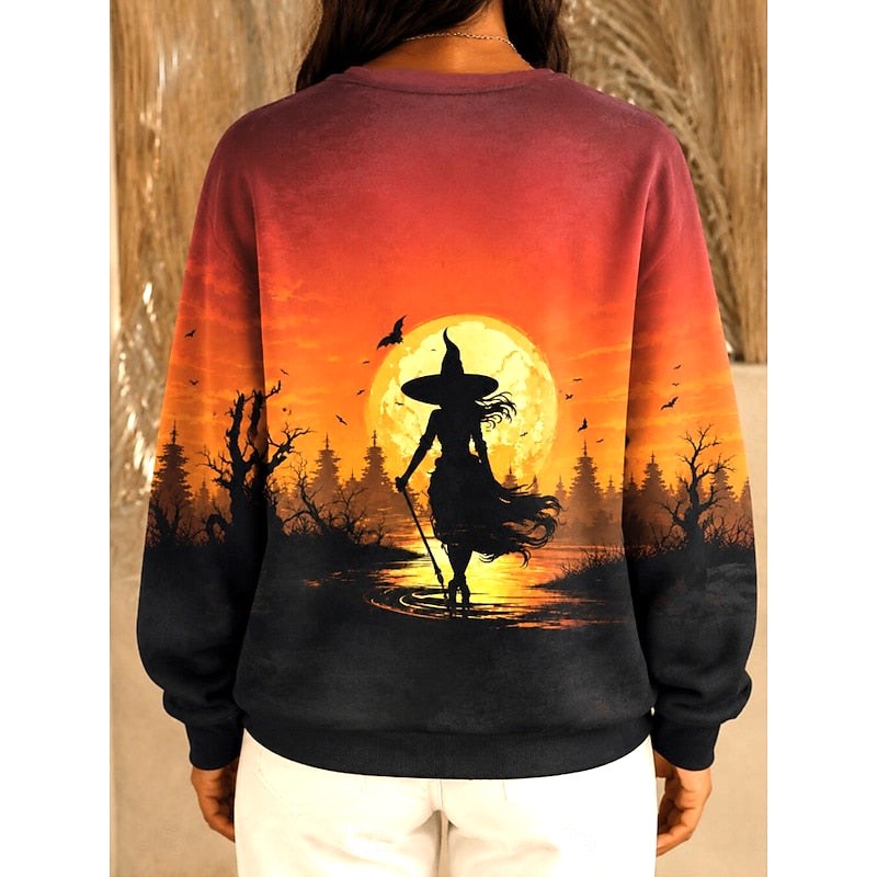 Jenna | Women's Halloween Graphic Crew-Neck Sweatshirt, Festive Graphic Sweater | The Dress Cellar