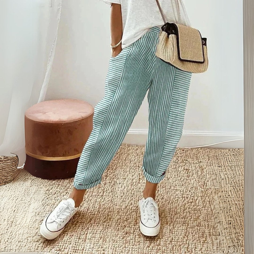 Jessica | Women's Comfort Elastic Waist Pants - Green