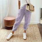 Jessica | Women's Comfort Elastic Waist Pants - Purple