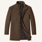 Jordan | Men's Wool Overcoat, Classic Wool Coat | The Dress Cellar | Brown