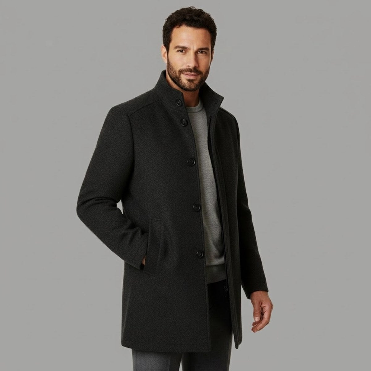 Jordan | Men's Wool Overcoat, Classic Wool Coat | The Dress Cellar