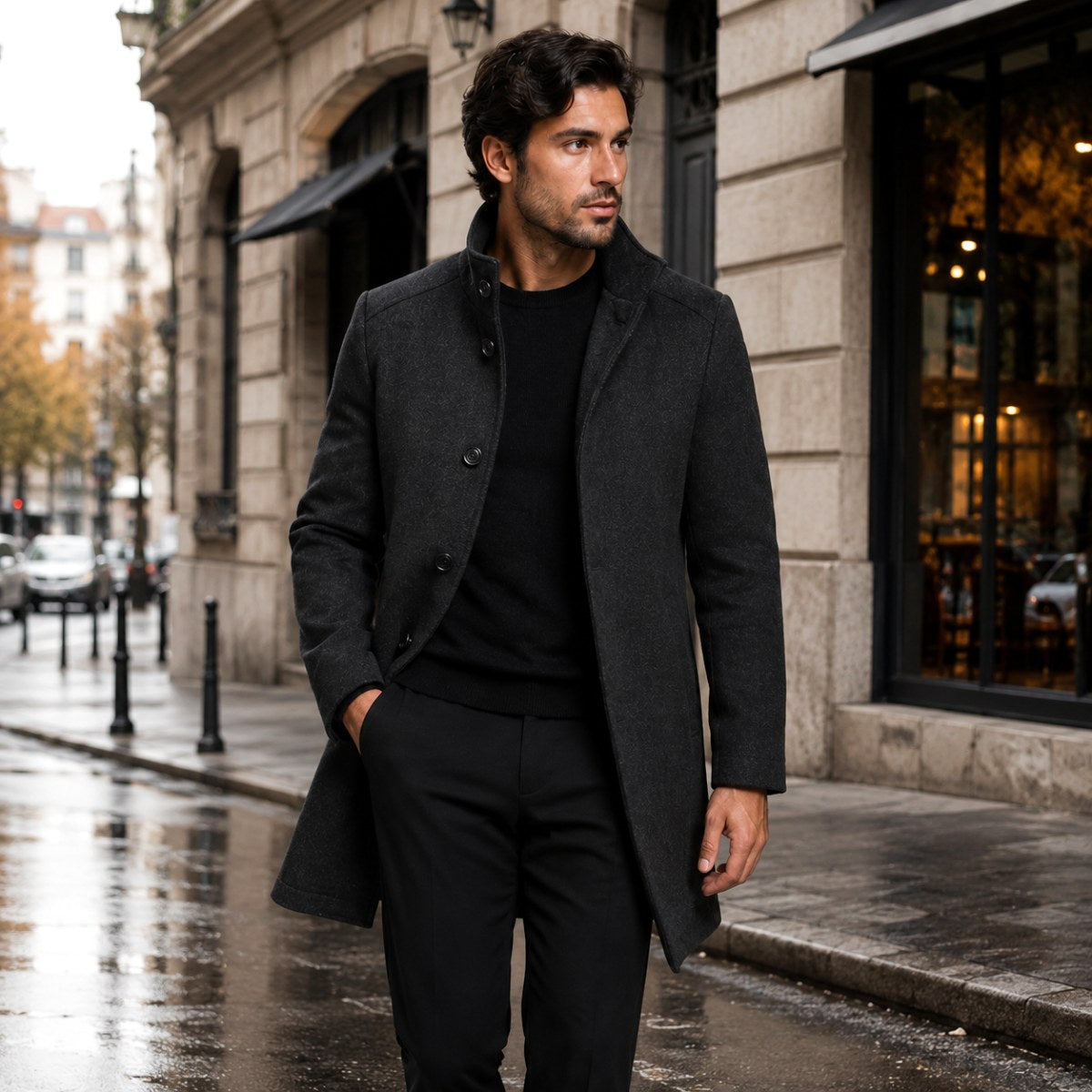 Jordan | Men's Wool Overcoat, Classic Wool Coat | The Dress Cellar