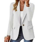 Josephine | Women's Long Sleeve Blazer, Notched Lapel Blazer Suit | The Dress Cellar | White