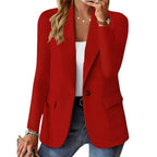 Josephine | Women's Long Sleeve Blazer, Notched Lapel Blazer Suit | The Dress Cellar | Red