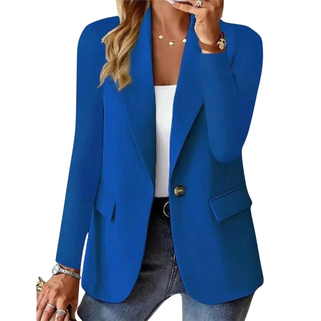 Josephine | Women's Long Sleeve Blazer, Notched Lapel Blazer Suit | The Dress Cellar | Blue