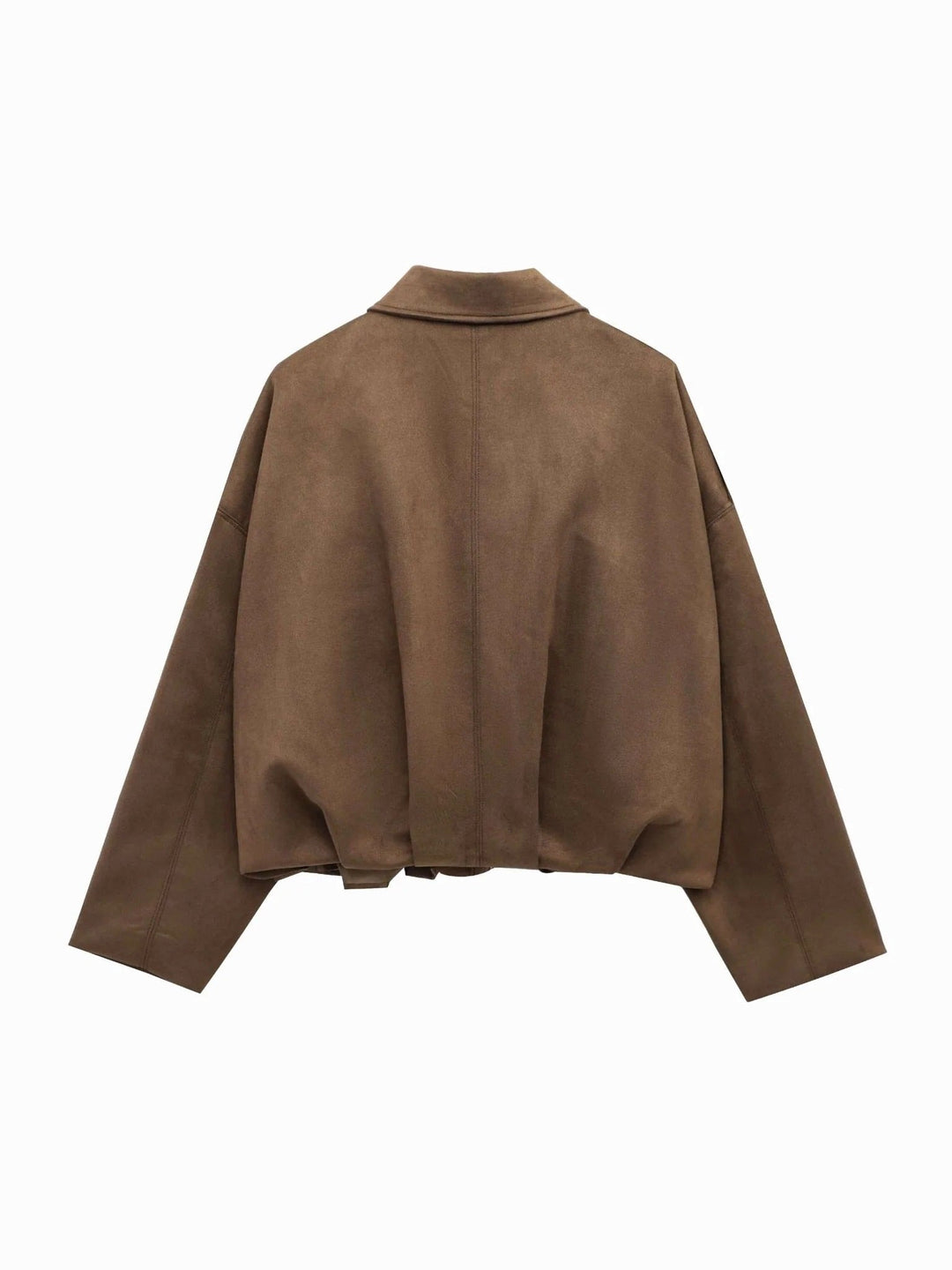 Josette | Women's Faux Suede Collared Bomber Jacket, Structured Collar Jacket | The Dress Cellar