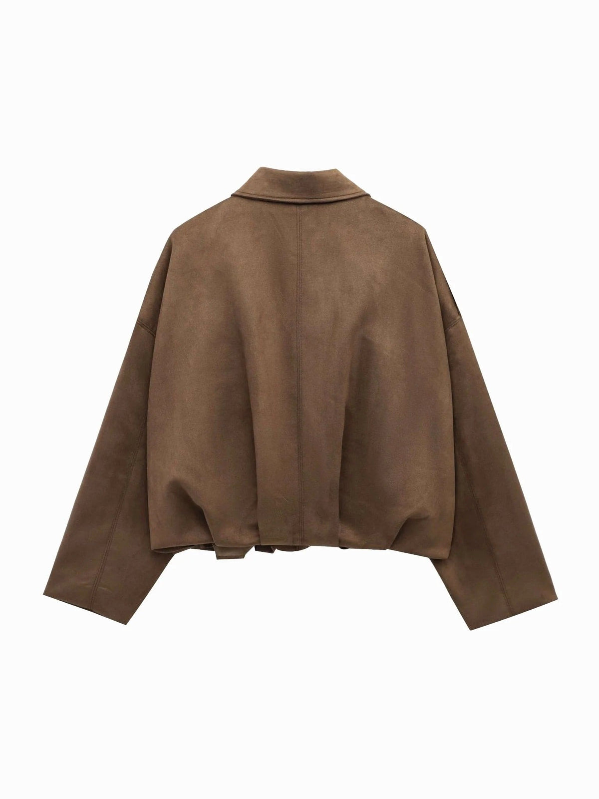 Josette | Women's Faux Suede Collared Bomber Jacket, Structured Collar Jacket | The Dress Cellar